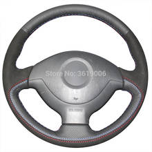 DIY Steering Wheel Cover Black Suede Black Leather Hand Sewing For Suzuki Jimny 2024 - buy cheap