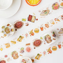 Washi tape adhesivo decorativo para comida, pegatinas japonesas de papel para álbum de recortes, 3M, 1 juego/1 lote 2024 - compra barato