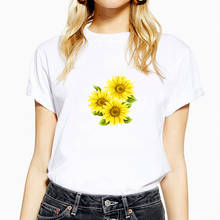 Ropa de verano para mujer, Camiseta con estampado estético de girasol, camisetas de manga corta con cuello redondo, Camisetas estampadas, Top para mujer 2020 2024 - compra barato