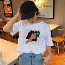Graphic tees tops Beauty in oil painting tshirts women funny t shirt white Tops casual short Camisetas Mujer_T-Shirt 2024 - buy cheap