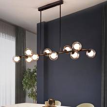 Nordic Loft Glass Ball long chandelier Creative Molecule Design black chandelier Living Room Dining room Bar G9 Long PendantLamp 2024 - buy cheap