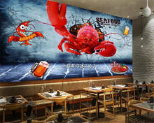 Beibehang-papel de pared personalizado, Mural para sala de estar, papel tapiz 3d para paredes, cangrejo, restaurante Gourmet 2024 - compra barato