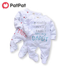 PatPat-Mono de algodón para recién nacido, mono de manga larga con estampado de letras para bebé, niño y niña, traje para gatear 2024 - compra barato