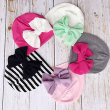 Messy Bow Infant Bebes Hats Newborn Twist Turban Infant Cap Hat Cotton Soft Bebes Head Hoop Children Cotton Bowknot Beanies 2024 - buy cheap