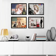 European and American-Style Monroe Hepburn Star Hanging Painting Living Room Decorative Painting Bar Wall Art Canvas Picture 2024 - buy cheap