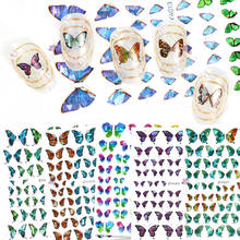 Pegatinas de mariposas para decoración de uñas, láminas adhesivas de colores para decoración de uñas, transferencia de esmalte, 1 unidad 2024 - compra barato