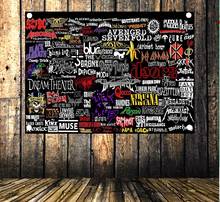 Rock and Roll Band LOGO Collection Heavy Metal Music Poster Cloth Flag & Banners 4 Hole Hang Cloth Bar Cafe Home Decor Gift 2024 - buy cheap