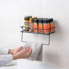 Wrought Iron Kitchen Wall Hanging Spice Rack Household Rag Drain Rack Puch Free Seasoning Storage Racks 2024 - buy cheap