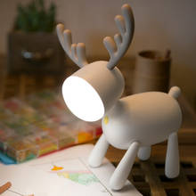 Usb Rechargeable Deer Led Night Lights Silicone Animal Cartoon Dimmable Desk Lamp For Children Kids Baby Gift Bedside Bedroom 1W 2024 - buy cheap