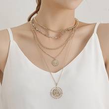 Женское многослойное ожерелье-чокер с кулоном в виде сглаза 2024 - купить недорого