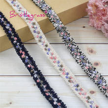 BRISTLEGRASS 1 Yard 3/4" 18mm Glitter Flower Crochet Lace Trims Macrame Tassel Chic Ribbon Fabric Hair Clip Costume Sewing Craft 2024 - buy cheap