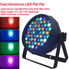 LED plano de aluminio fundido, 54x3W, RGBW, mezcla de colores, DJ, Iluminación de escenario, KTV, Disco, Bar, sonido, música, DMX512 2024 - compra barato