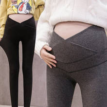 Весенне-осенние хлопковые леггинсы для беременных 2021 мягкие тонкие уличные брюки Одежда для беременных женщин леггинсы с низкой талией для беременных 2024 - купить недорого