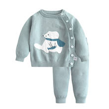 Baby Boys Sets Clothing Cotton Long Sleeve Cartoon Knitted Sweater Suit 2020 New Autumn Children Outfit Sets Girls Outing Suits 2024 - buy cheap