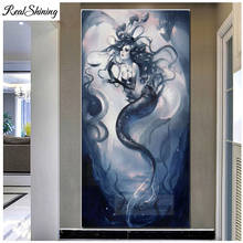 5D Red Eye Mermaid Diamond Painting Cartoon Diamond Mosaic Sale Rhinestones Cross Stitch Diamond Embroidery large F759 2024 - buy cheap