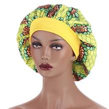 HanXi New Large Night Hair Cap Bonnet Women Bonnet Satin Cheveux Nuit Beauty Print Head Cover Hat Fashion 2024 - buy cheap