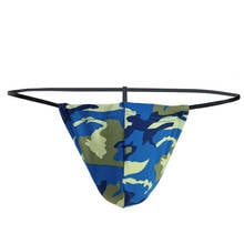 Mens Sexy Penis Pouch Thongs Micro Bikini G-Strings Camouflage Print T Back Tanga Panties Male Gay Underwear Lingerie Jockstraps 2024 - buy cheap