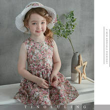 2021 New Fashion Baby Girl Dresses Princess Cute Dress Hat 2pcs set Party Cotton Flower Children Girls Sleeveless Sweet Dresses 2024 - buy cheap