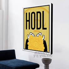 Cuadro Modular Hodl en HD, pintura en lienzo, carteles de Bitcoin, moneda, decoración del hogar, dinero, pared, obra de arte, Marco para sala de estar 2024 - compra barato