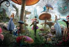 7x5ft  Alice Wonderland Rabbit Mushroom Dinner Castle Flowers Custom Photo Studio Background Backdrop Vinyl Banner 220cm x 150cm 2024 - buy cheap