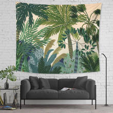 Tapeçaria suspensa de árvore, pintura abstrata, paisagem, floresta, praia tropical, psicodélico, decoração de parede, carpete 2024 - compre barato