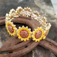 Stretch Sunflower Bracelet for Women You Are My Sunshine Yellow Flower Bracelet Wrist Band Floral Jewelry Bracelet Sunflowers D4 2024 - buy cheap