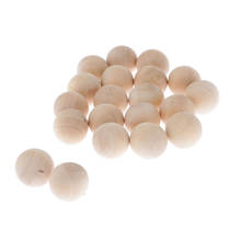 50 Pcs No Hole Crafts Making Natural Wood Round Ball Hand Made Wooden 15mm 2024 - buy cheap