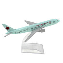 Самолёт в масштабе 1/400, самолёт Боинг 777 Air Canada 16 см, модель самолета из сплава B777, игрушки для детей, подарок для коллекции 2024 - купить недорого