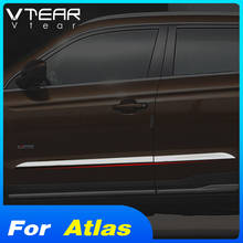 Vtear car side door body molding strip trim cover decorative stainless steel accessories For Geely Atlas Emgrand NL-3 Proton X70 2024 - buy cheap