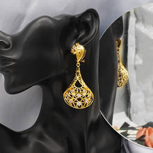 Hanging Earrings Gold Color Irregular Metal Drop Earings for Women Vintage Fine Jewelry  2021 Sector Statement Earring 2024 - buy cheap