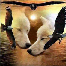 Animal Wolf Eagle DIY Embroidery Cross Stitch 11CT Kits Craft Needlework Set Cotton Thread Printed Canvas Home      Room 2024 - buy cheap