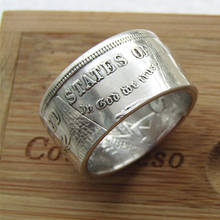 Pure Silver US 1895 Morgan Dollar Coin Ring Very Shiny Handcrafted US Size 8-16 Custommized Date 2024 - buy cheap