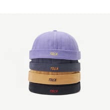 Vintage Docker Cap Brimless Hat Breathable Beanie Hats Cotton Purple Adjustable Literary Landlord Sailor Cap Women Hip Hop Hat 2024 - buy cheap