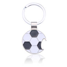 Trendy Football Key Chain Creative Beer Bottle Opener Keychain Enamel Black White Soccer Key Ring Unisex Sport Jewelry Chaveiro 2024 - buy cheap