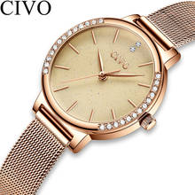 CIVO Luxury Diamond Watch Women Stainless Steel Mesh Waterproof  Watches Ladies Gold Quartz Wrist Watch Relogios Feminino 8115 2024 - buy cheap