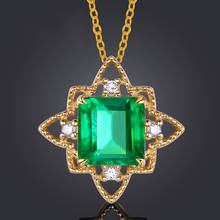 14k gold color vintage green crystal emerald gemstones diamonds pendant necklaces for women choker jewelry bijoux accessories 2024 - buy cheap