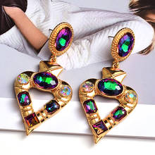 Statement Long Metal Colorful Crystal Dangle Drop Earrings High-Quality New Design Fashion Jewelry Accessories For Women 2024 - buy cheap