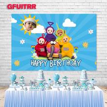 GFUITRR Teletubbies Photography Backdrop Kids 1st Birthday Baby Shower Cartoon Photo Background Blue Vinyl Photo Booth Props 2024 - buy cheap