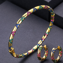 Accking Luxury 2pcs Jewelry Sets Tribal multicolor For Women Cubic Zircon Wedding Bridal Jewelry Sets AFRICAN 2024 - buy cheap