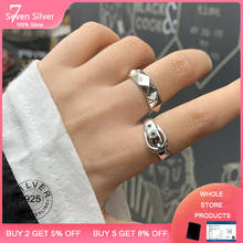 QIQI New Fashion 925 Sterling Silver Finger Rings Charm Women Thai Silver Jewelry Vintage Punk Belt Rivet Party Accessories 2024 - buy cheap