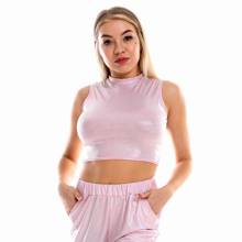 Chándal de dos piezas para mujer, top de baile en barra, ropa de rave, conjunto holográfico sexy, crop tops metálicos, traje para correr 2024 - compra barato