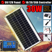 Panel Solar portátil de 50W, USB, 5V, doble USB, batería externa, placa de célula Solar, pinzas de cocodrilo 2024 - compra barato