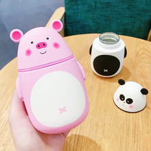 Cartoon Animal Glass Water Bottle Kids Creative Personality Portable Mug Cute Pig Panda Mouse Tiger Drinking Cup Drinkware 300ml 2024 - buy cheap