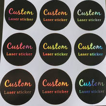 100Pcs/lot 3cm 4cm 5cm 6cm 7cm 8cm Silver Laser Customized Text Logo Invitations Seals Custom Holographic Stickers Candy Favors 2024 - buy cheap