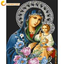 CHENISTORY-figura de la Virgen María, Kits de pintura acrílica hecha a mano por números, pintura al óleo, para adultos, 60x75cm 2024 - compra barato