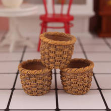 Mini 1/12 Cute Dollhouse Rattan Frame Hand-woven Vegetable Food Storage Basket Dolls Miniature For Dollhouse Decals 2024 - compre barato