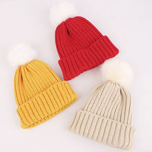 Baby Stuff Pompom Hat Winter Knitted Kids Baby Girl Hat Warm Thicker Children Infant Beanie Cap Bonnet Casquette Enfant 2024 - buy cheap