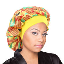Touca de ancara com estampa africana, chapéu largo e sedoso para noite e dormir, turbante feminino para perda de cabelo 2024 - compre barato