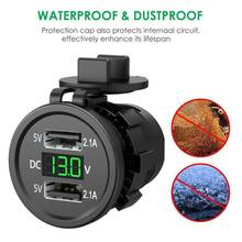 5V 2.1A Waterproof Dual Ports USB Charger Socket Adapter Power Outlet with Voltage Display Voltmeter for 12-24V Car Boat Motorcy 2024 - buy cheap