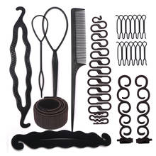 Ferramentas de estilo do cabelo para as mulheres acessórios para o cabelo multi estilo diy bun maker hairpins laços torção modelagem penteado trança ferramentas 2024 - compre barato